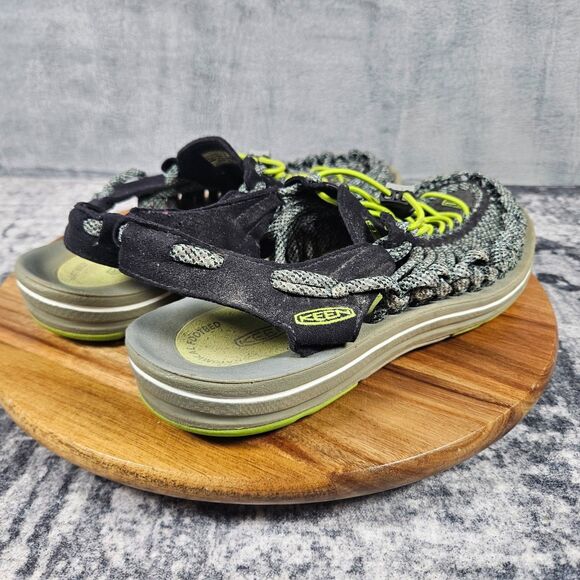 Keen Uneek Mens Size 10.5 Trail Hiking Shoes Black Green Casual Slip-On Sandal main image 10
